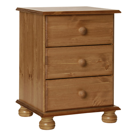 Copenhagen 3 Drawer Bedside in Pine (Package of 2.)