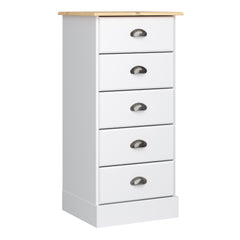 Nola 5 Drawer Chest White & Pine