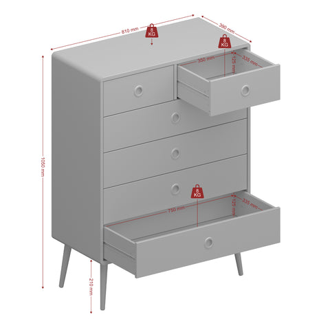 Softline 2 + 4 Chest Grey