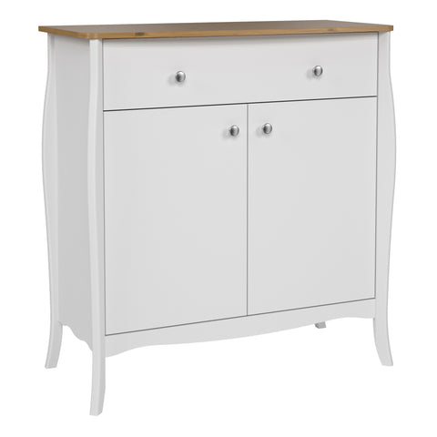 Baroque Sideboard 2 Doors + 1 Drawer, Pure White Iced Coffee Lacquer