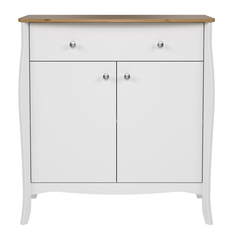 Baroque Sideboard 2 Doors + 1 Drawer, Pure White Iced Coffee Lacquer