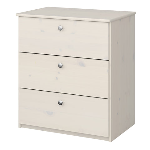 Memphis Chest of Drawers 3 Drawers in Whitewash