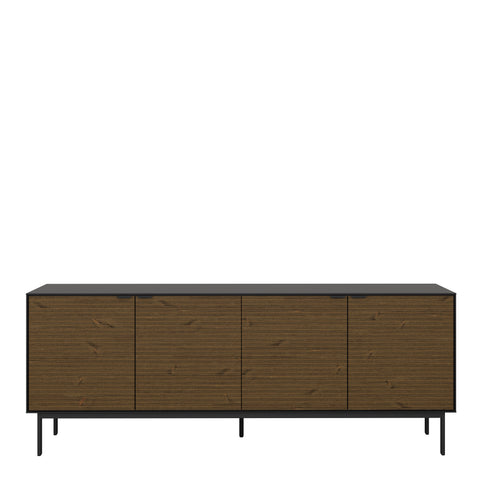 Soma Sideboard 4 Doors Granulated Black Brushed espresso