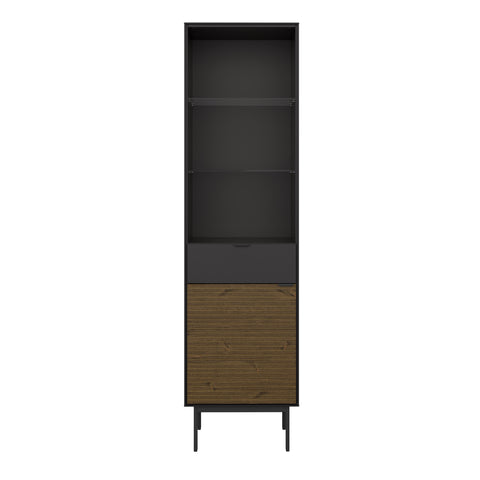 Soma Showcase 1 Door + 1 Drawer, Granulated Black Brushed espresso