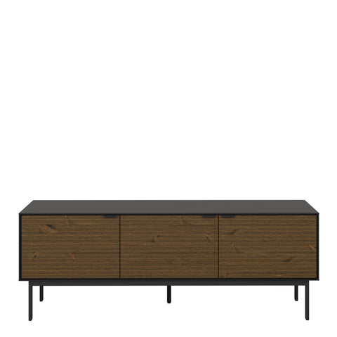 Soma TV Table 3 Doors, Granulated Black Brushed espresso