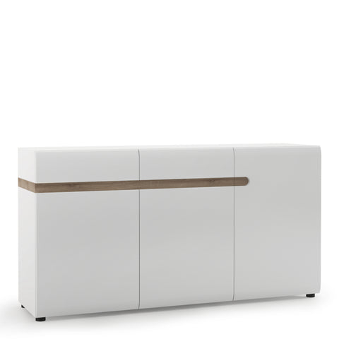 Chelsea 2 Drawer 3 door sideboard in White with Oak Trim