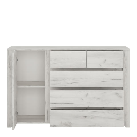 Angel 1 Door 2+3 drawer Chest in White Craft Oak