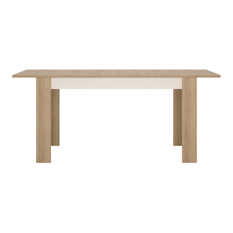 Lyon Medium extending dining table 140/180 cm in Riviera Oak/White High Gloss