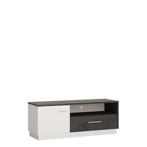 Zingaro 1 door 1 drawer TV cabinet in Grey and White