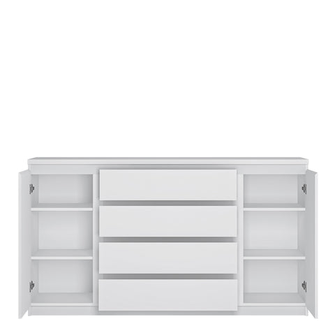 Fribo 2 door 4 drawer wide sideboard in White