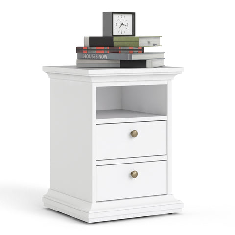 Paris Bedside 2 Drawers in White