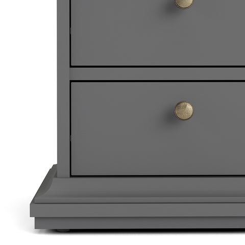 Paris Bedside 2 Drawers in Matt Grey