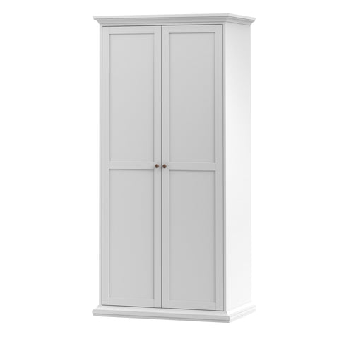 Paris Wardrobe with 2 Doors in White