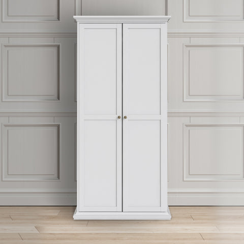 Paris Wardrobe with 2 Doors in White