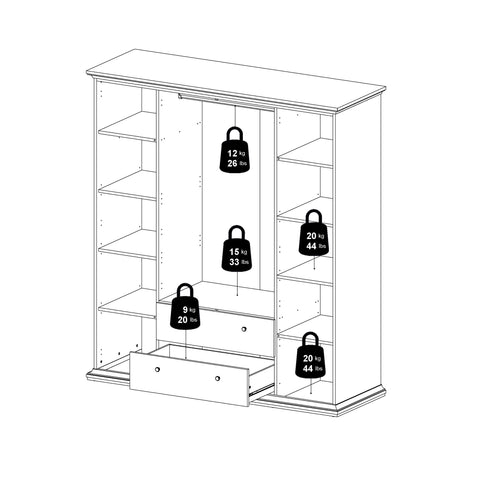 Paris Wardrobe with 4 Doors and 2 Drawers in Matt Grey