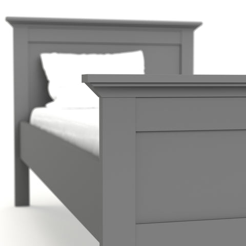 Paris Single Bed (90 x 200) in Matt Grey