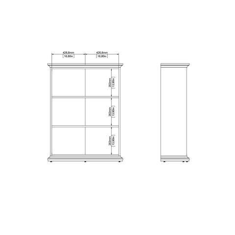 Paris Low Bookcase in White