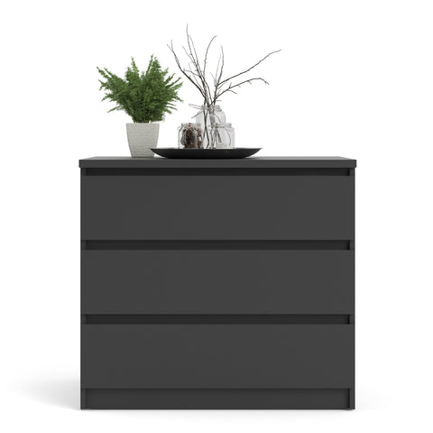 Naia Chest of 3 Drawers in Black Matt