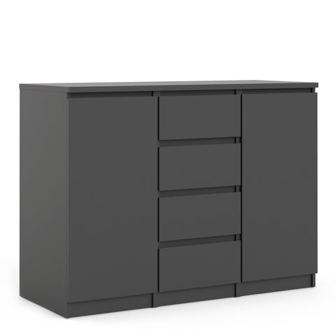 Naia Sideboard 4 Drawers 2 Doors in Black Matt