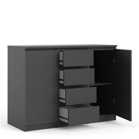 Naia Sideboard 4 Drawers 2 Doors in Black Matt