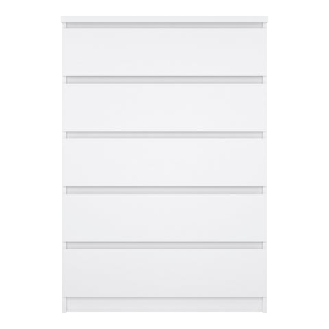 Naia Chest of 5 Drawers in White High Gloss