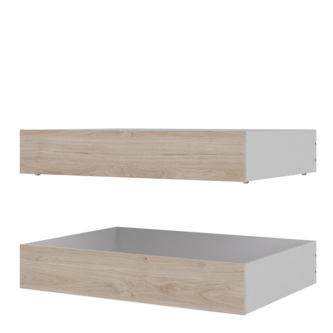 Naia Set of 2 Underbed Drawers (for Single or Double Beds) in Jackson Hickory Oak