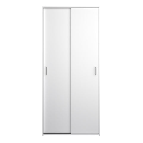 Space Wardrobe 2 Sliding Doors in White 1750