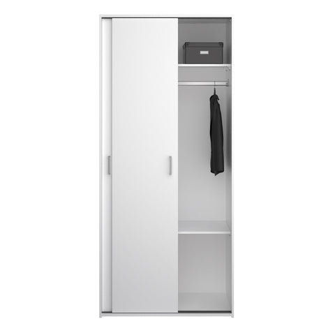 Space Wardrobe 2 Sliding Doors in White 1750