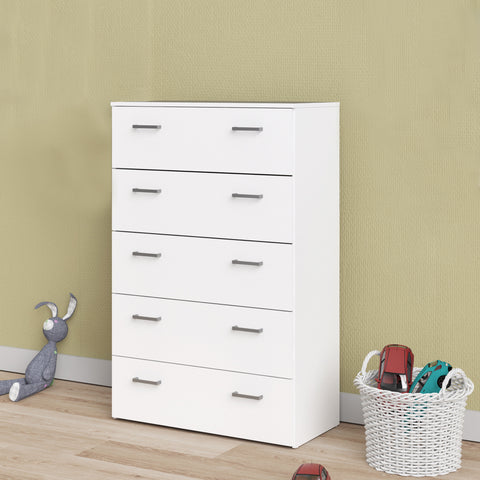 Space Chest of 5 Drawers in White