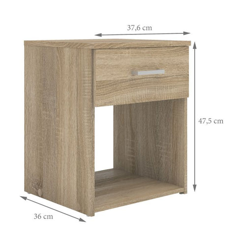 Space Bedside 1 Drawer in Oak