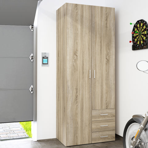 Space Wardrobe 2 Doors 3 Drawers in Oak 2000