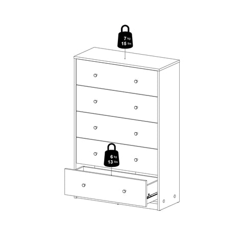 May Chest of 5 Drawers in Black