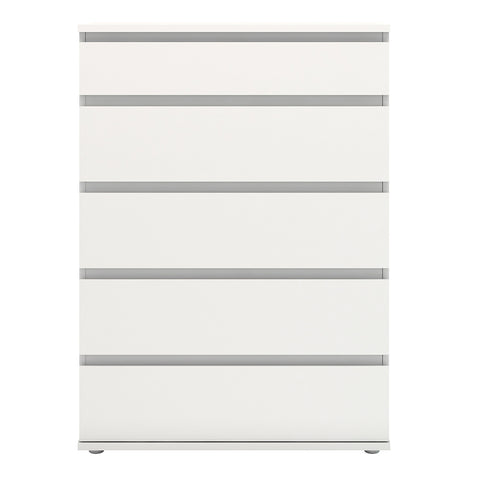 Nova Chest of 5 Drawers in White