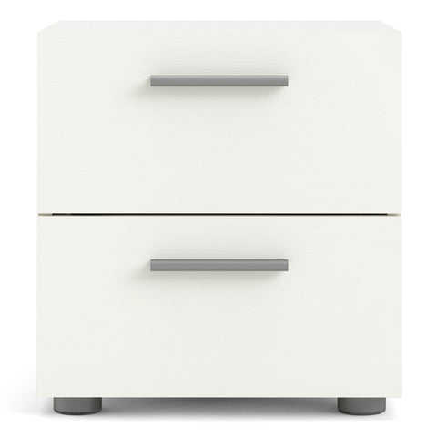 Pepe Bedside 2 Drawers in White Woodgrain