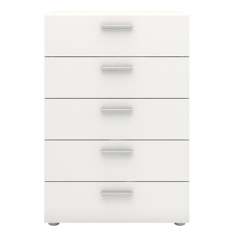 Pepe Chest of 5 Drawers in White