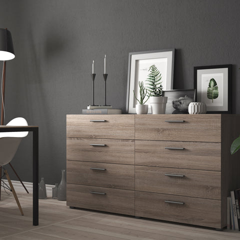 Pepe Wide Chest of 8 Drawers in Truffle Oak