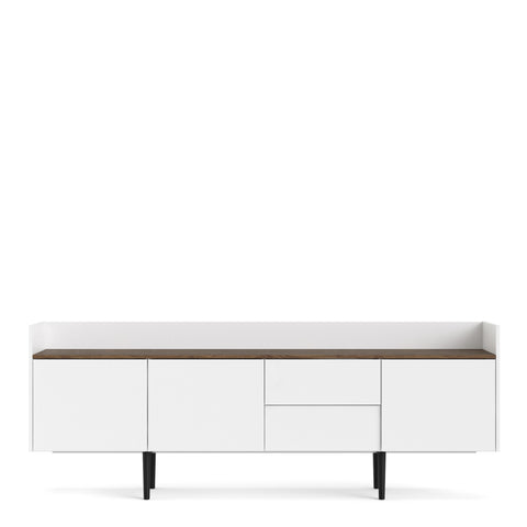 Unit Sideboard 2 Drawers 3 Doors in White and Walnut