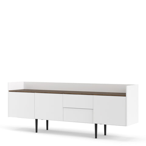 Unit Sideboard 2 Drawers 3 Doors in White and Walnut