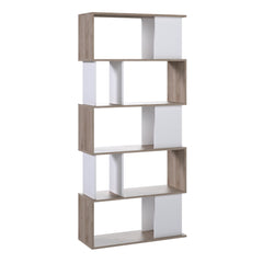 Maze Open Bookcase 4 Shelves in Jackson Hickory Oak and White