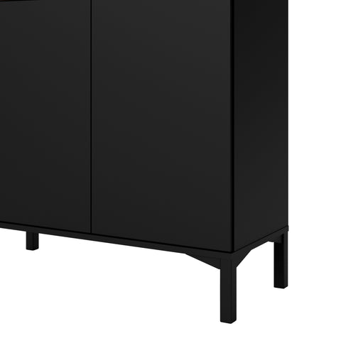 Sideboard 2 Drawers 1 Door in Black and Walnut