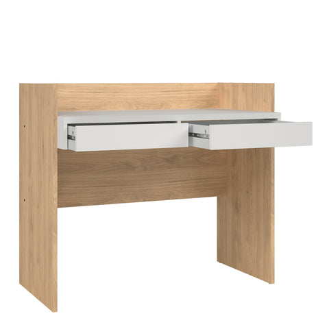 Function Plus Desk 2 Drawers In Jackson Hickory and White