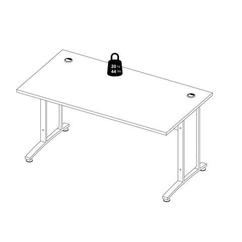 Prima Desk 150 cm in White with White legs