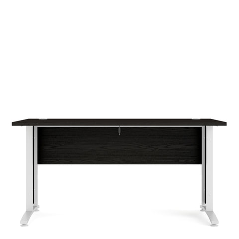 Prima Desk 150 cm in Black woodgrain with White legs