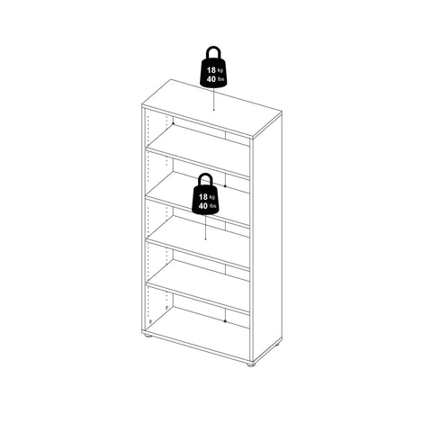 Prima Bookcase 2 Shelves With 2 Drawers And 2 Doors In White