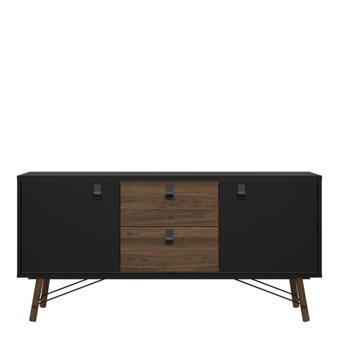 Ry Sideboard 2 Doors 2 Drawers in Matt Black Walnut