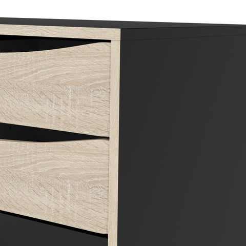 Stubbe Sideboard with 1 door + 3 drawers in Matt Black Oak