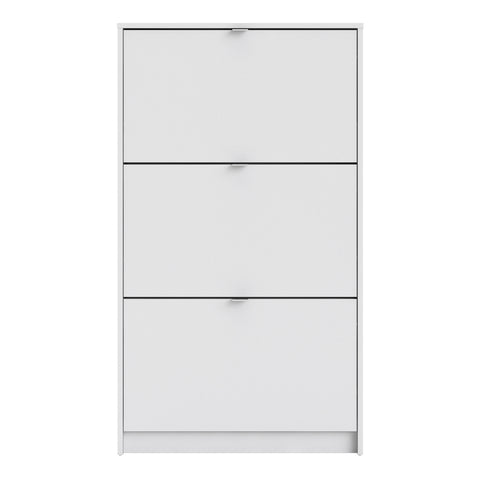 Shoes Shoe cabinet  w. 3 tilting doors and 1 layer White