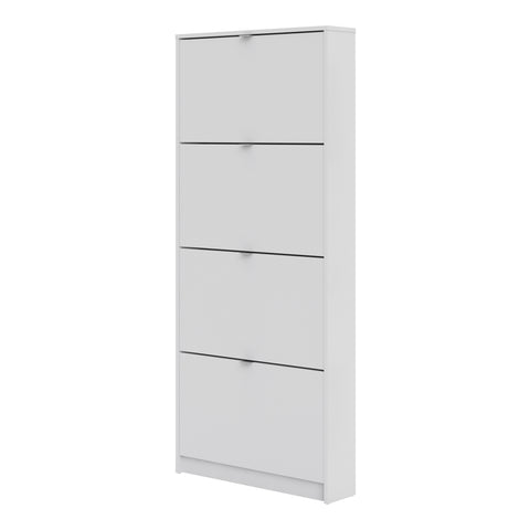 Shoes Shoe cabinet w. 4 tilting doors and 1 layer in White