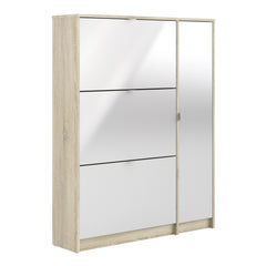 Shoes Shoe Cabinet 3 Flip Down Doors and 2 layers 1 Door Oak structure