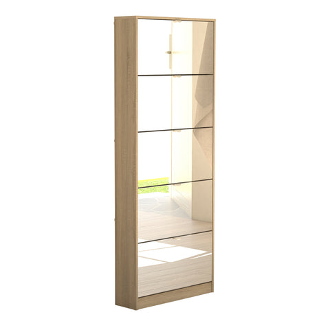 Shoes Shoe Cabinet 5 Flip Down Doors in Oak